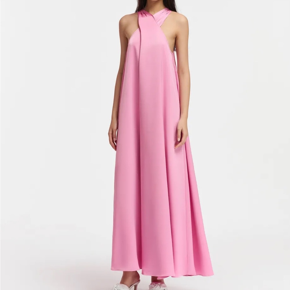 Essential Antwerp Finch Halterneck Dress in Pink Blush